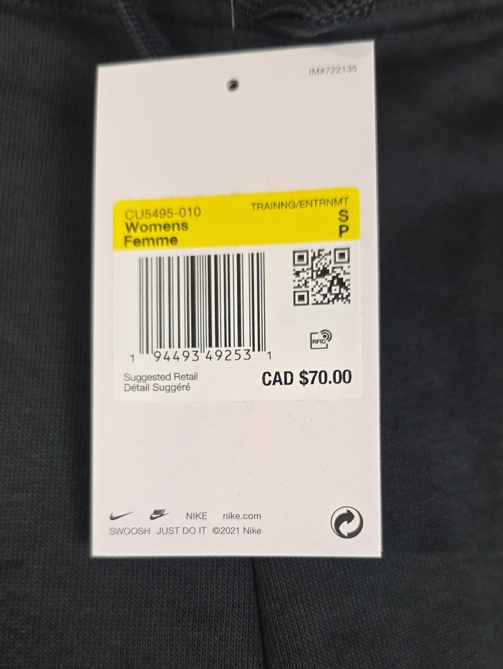 Nike Black Jogger Sweatpants with White Swoosh Women S - Picture 2 of 9